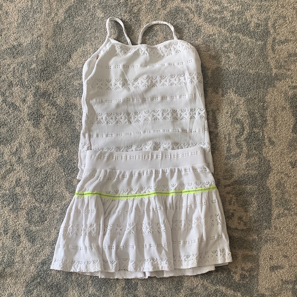 Veronica Beard White Eyelet tennis top and skirt